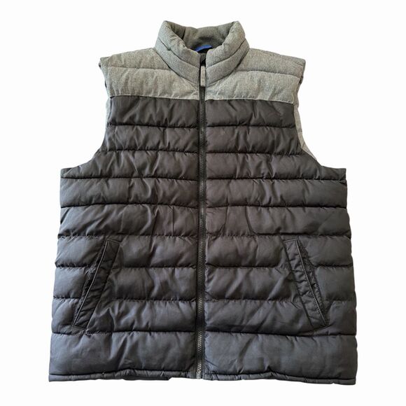 Old Navy Other - Old Navy Puffer‎ Vest Men’s Large Black Gray Zip Up Sleeveless Jacket